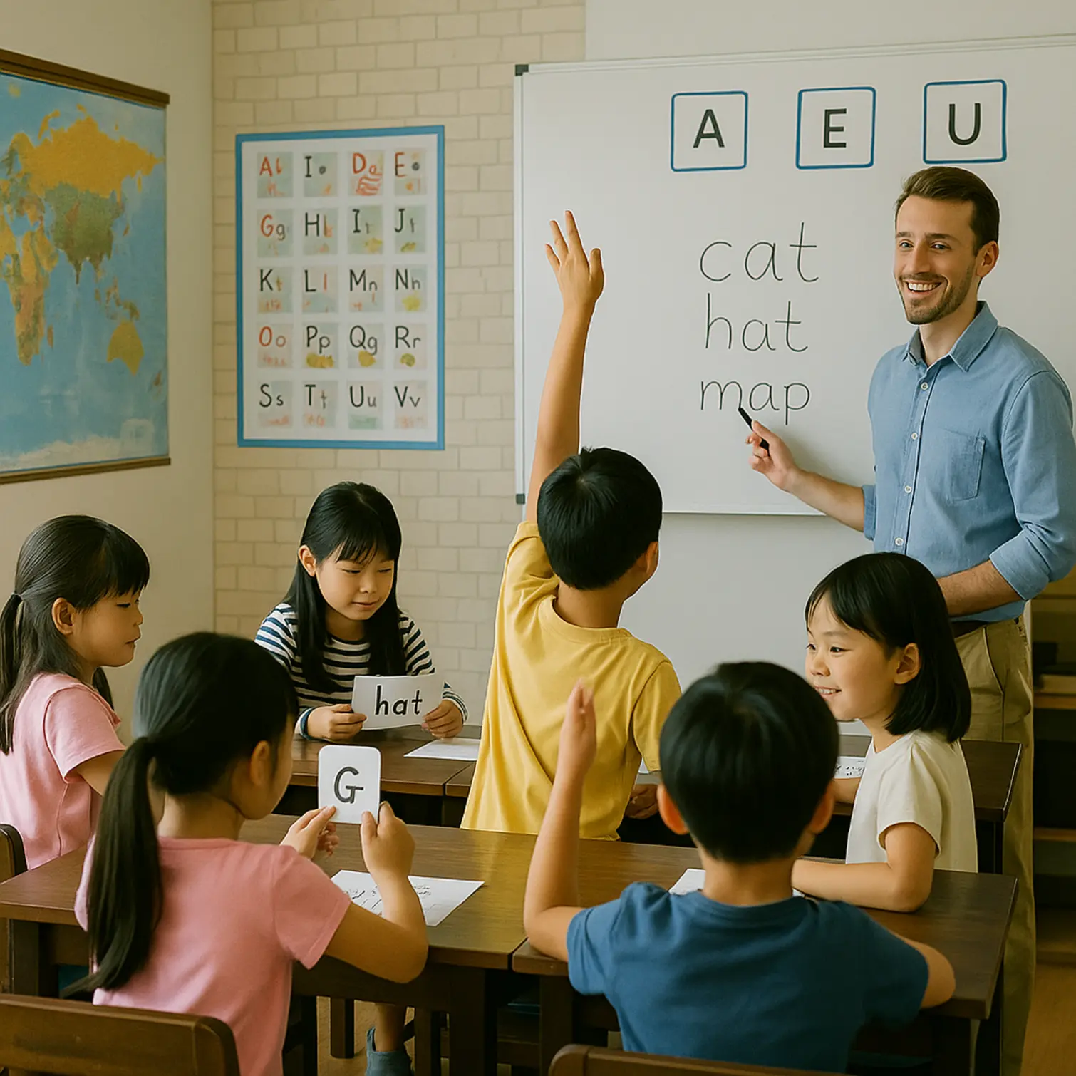 小学4年生クラスの英語レッスン風景