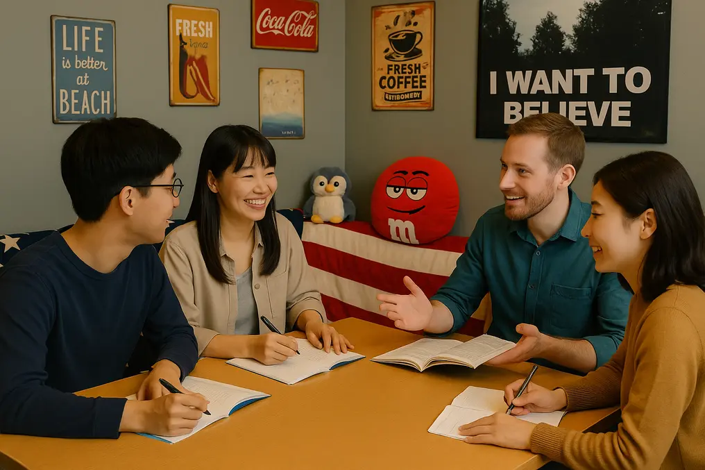 生徒は京都伏見ファミリー英会話で社会人クラスで楽しんでます。